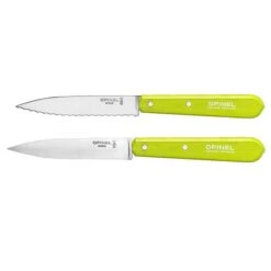 Opinel Set 2 Couteaux Office Lames Lisse Et Crantée 10 Cm Couleur Pomme