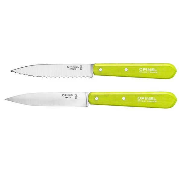 Opinel Set 2 Couteaux Office Lames Lisse Et Crantée 10 Cm Couleur Pomme 3 Opinel Set 2 Couteaux Office Lames Lisse Et Crantée 10 Cm Couleur Pomme