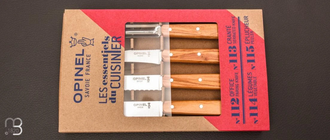 Coffret De Couteaux De Cuisine Opinel Les Essentiels - Olivier 3 Coffret De Couteaux De Cuisine Opinel Les Essentiels - Olivier