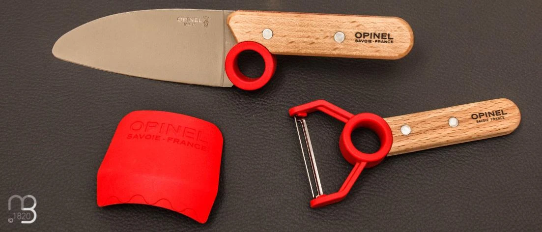 Coffret éminceur / éplucheur / Protège-doigt Opinel "Le Petit Chef" Rouge 4 Coffret éminceur / éplucheur / Protège-doigt Opinel "Le Petit Chef" Rouge – Image 2