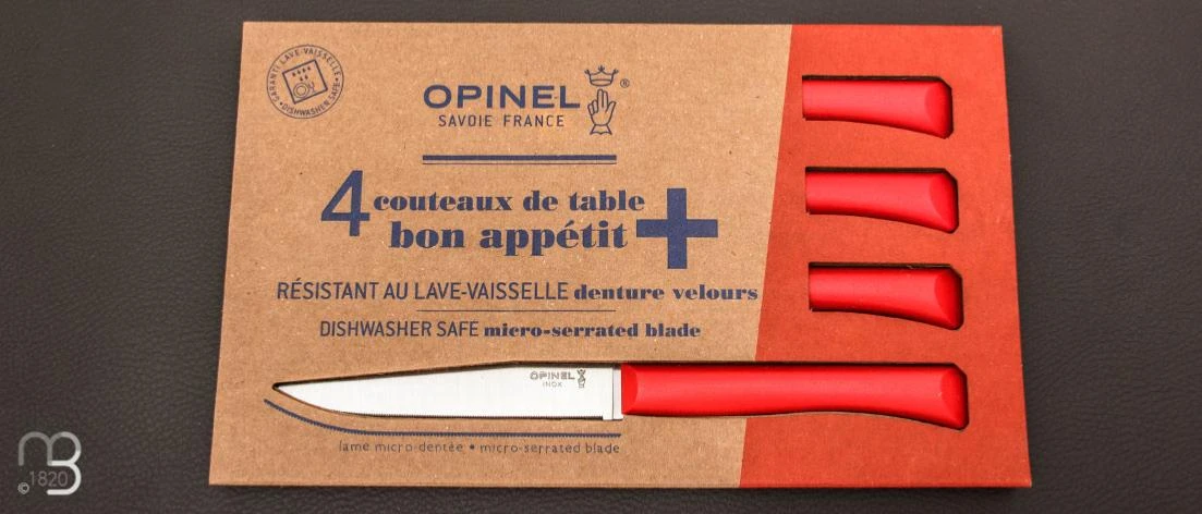 Opinel Coffret 4 Couteaux De Table Bon Appétit + Rouge 3 Opinel Coffret 4 Couteaux De Table Bon Appétit + Rouge