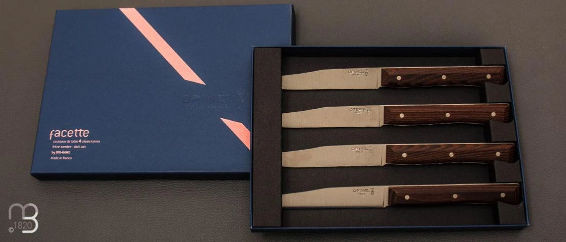 Coffret De 4 Couteaux De Table Facette Opinel En Frêne Sombre 3 Coffret De 4 Couteaux De Table Facette Opinel En Frêne Sombre