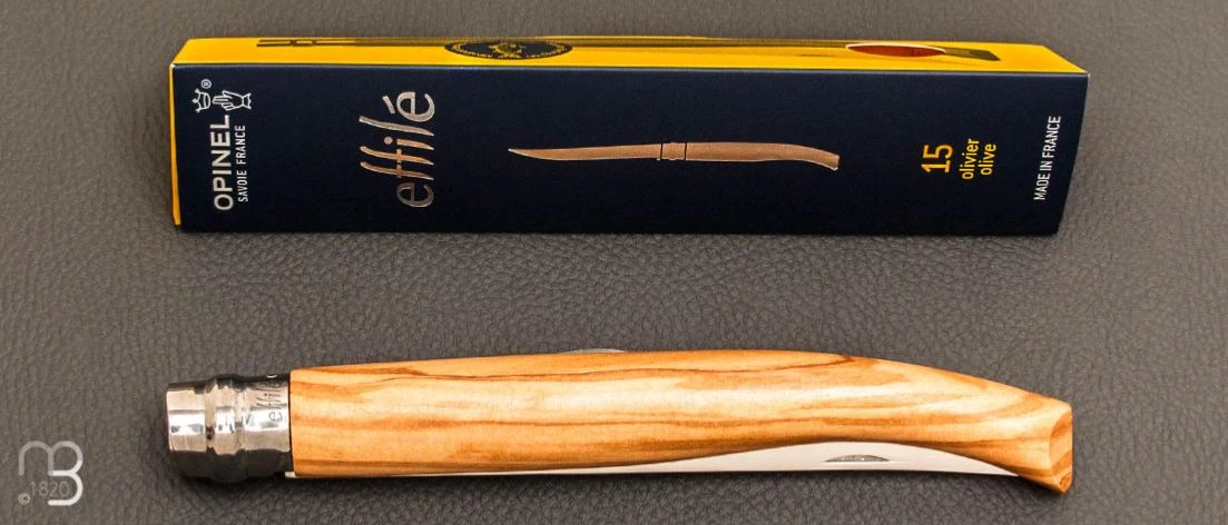 Couteau Opinel Effilé N°15 Inox Olivier - Nouvelle Version 6 Couteau Opinel Effilé N°15 Inox Olivier - Nouvelle Version – Image 4