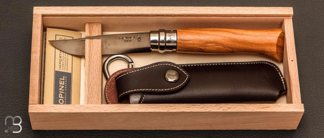 Couteau Opinel N°8 Inox Olivier Avec Plumier 3 Couteau Opinel N°8 Inox Olivier Avec Plumier