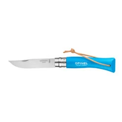 Couteau Pliant Français Baroudeur N°07 Inox Cyan Manche Bois De Charme Opinel