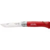Couteau Pliant Français Baroudeur N°08 Inox Rouge Manche Bois Opinel -Opinel CouteauPliantFrancaisBaroudeurN08InoxRougeMancheBoisOpinel