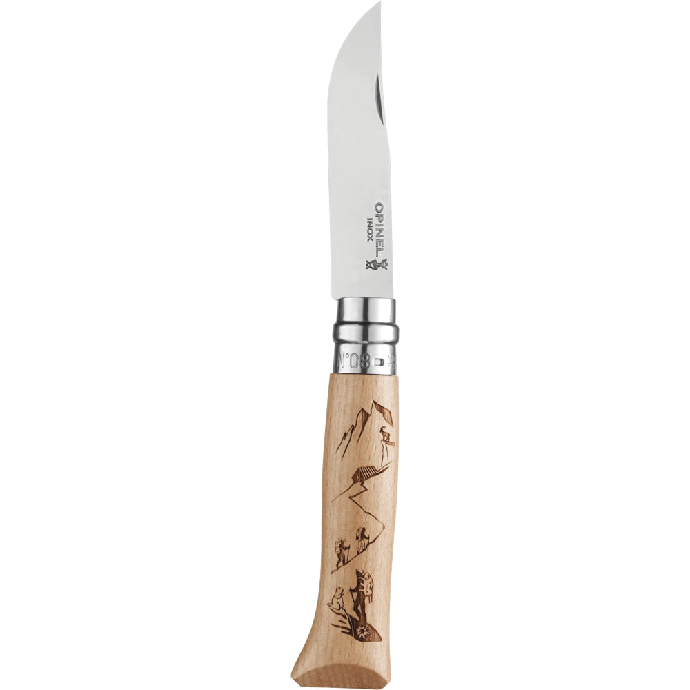 Couteau Pliant Français N°08 Sport Rando Manche Hêtre Opinel 3 Couteau Pliant Français N°08 Sport Rando Manche Hêtre Opinel