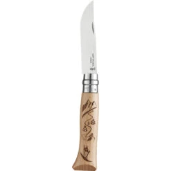 Couteau Pliant Français N°08 Sport Ski Manche Hêtre Opinel