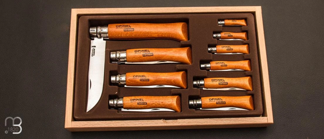 Couteaux Opinel Collection Carbone Ramasse-monnaie 3 Couteaux Opinel Collection Carbone Ramasse-monnaie