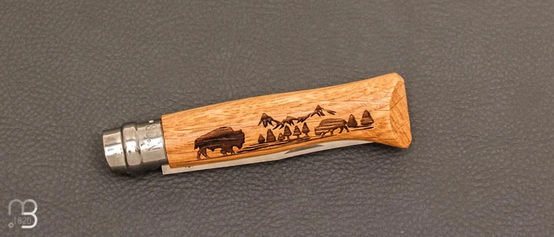 Couteau Opinel N ° 08 ANIMALIA AMERICA - Bison 4 Couteau Opinel N ° 08 ANIMALIA AMERICA - Bison – Image 2