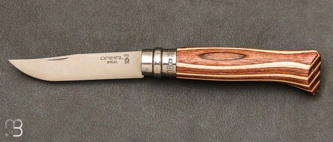 Couteau Opinel N°08 Bouleau Lamellé Brun 3 Couteau Opinel N°08 Bouleau Lamellé Brun